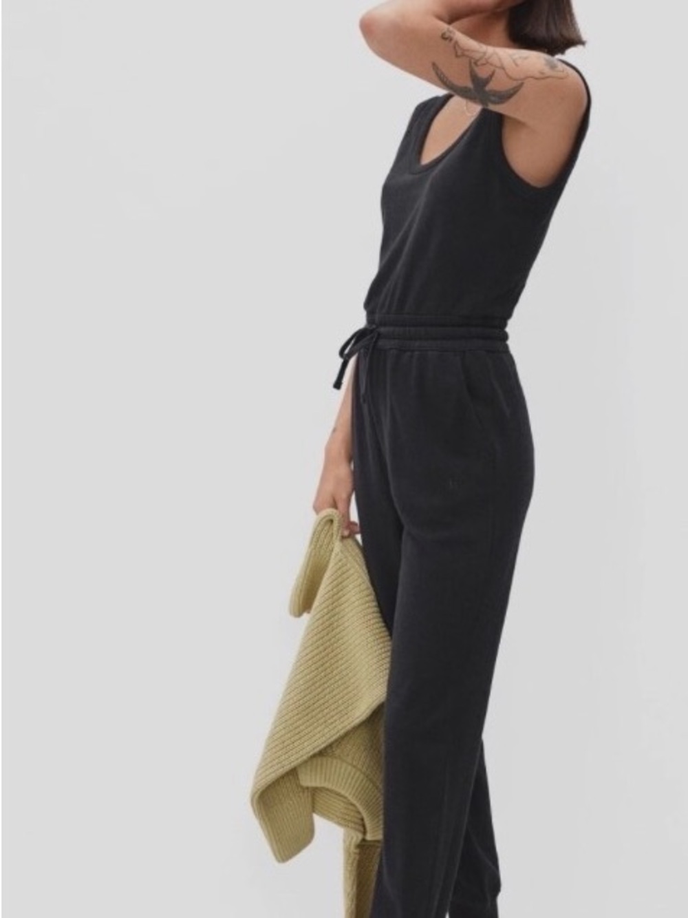 Everlane The French Terry Jumpsuit Black